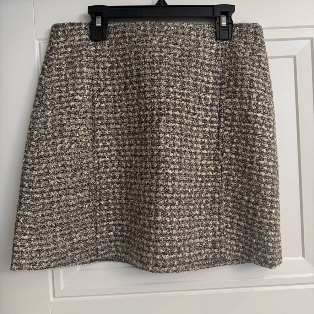 J. Crew Tweed Mini Skirt in Black and Cream